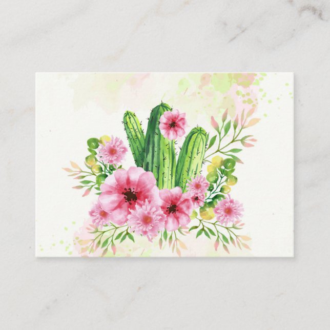 Floral Cactus Business Card (Front)