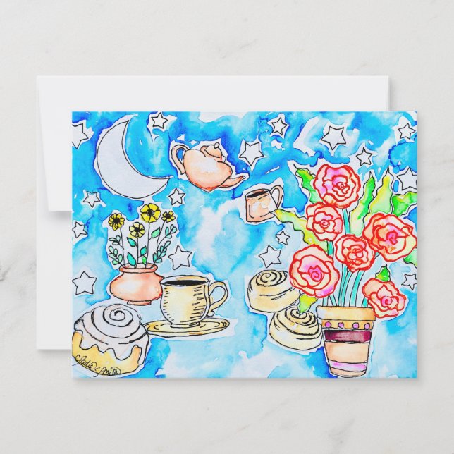 Floral Cafe Note Card (Front)