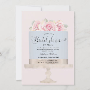 floral cake bridal shower by mail invitation