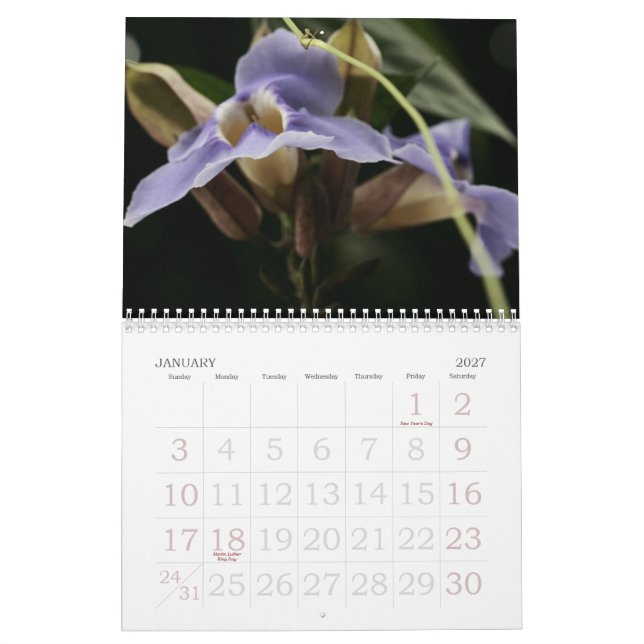 Floral Calendar (Jan 2027)