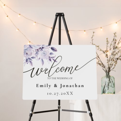  Floral calligraphy Welcome Wedding Sign