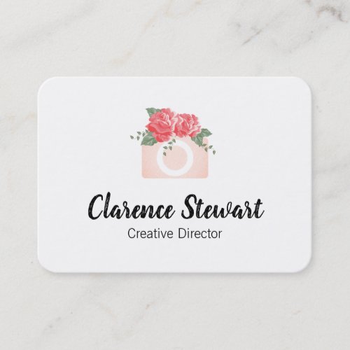 Floral Camera Business Card