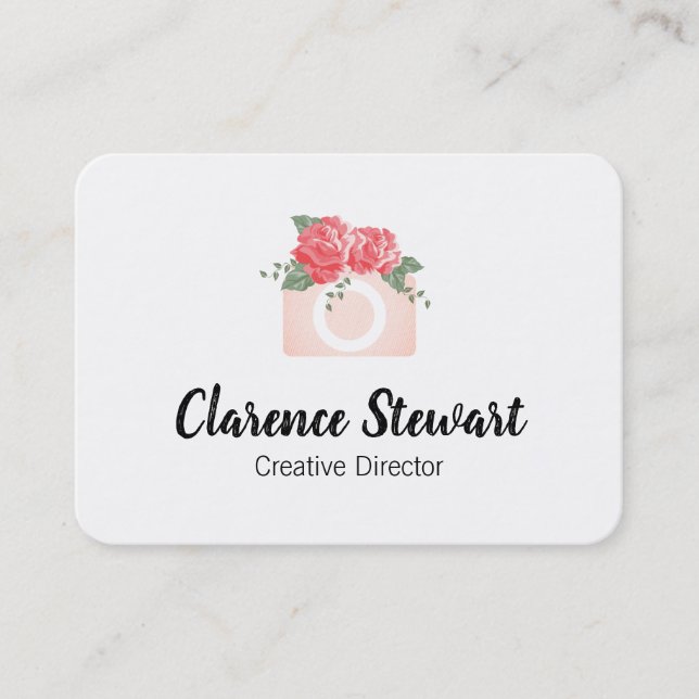 Floral Camera Business Card (Front)