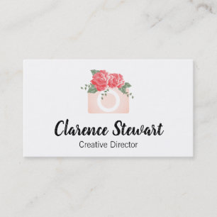 Floral Camera Business Card