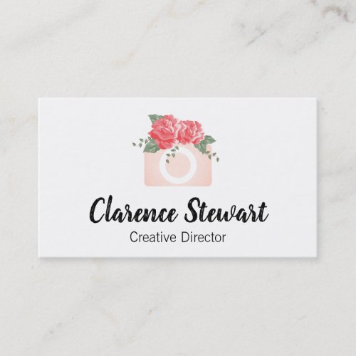 Floral Camera Business Card