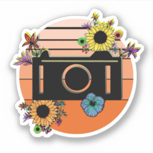 Floral camera sticker