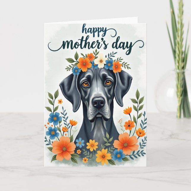 Floral Canine Art Card (Front)