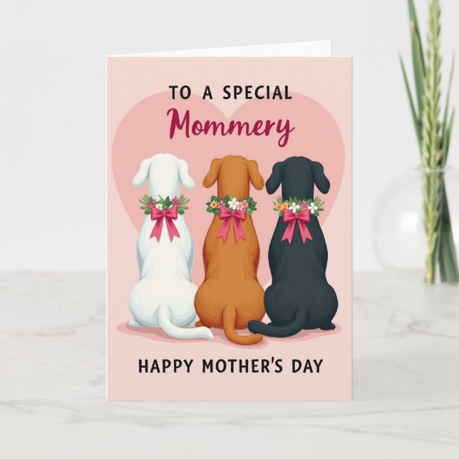 Floral Canine Moms Day Card (Front)
