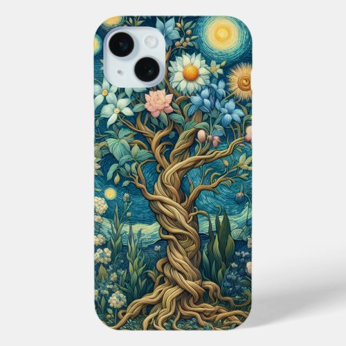Floral Canopy Van Gogh style iPhone 15 Plus Case