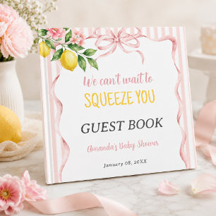 Floral Can't Wait To Squeeze Lemon Baby Shower Guest Book