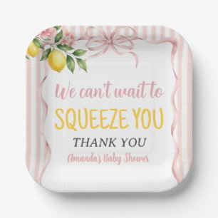 Floral Can't Wait To Squeeze Lemon Baby Shower Paper Plates