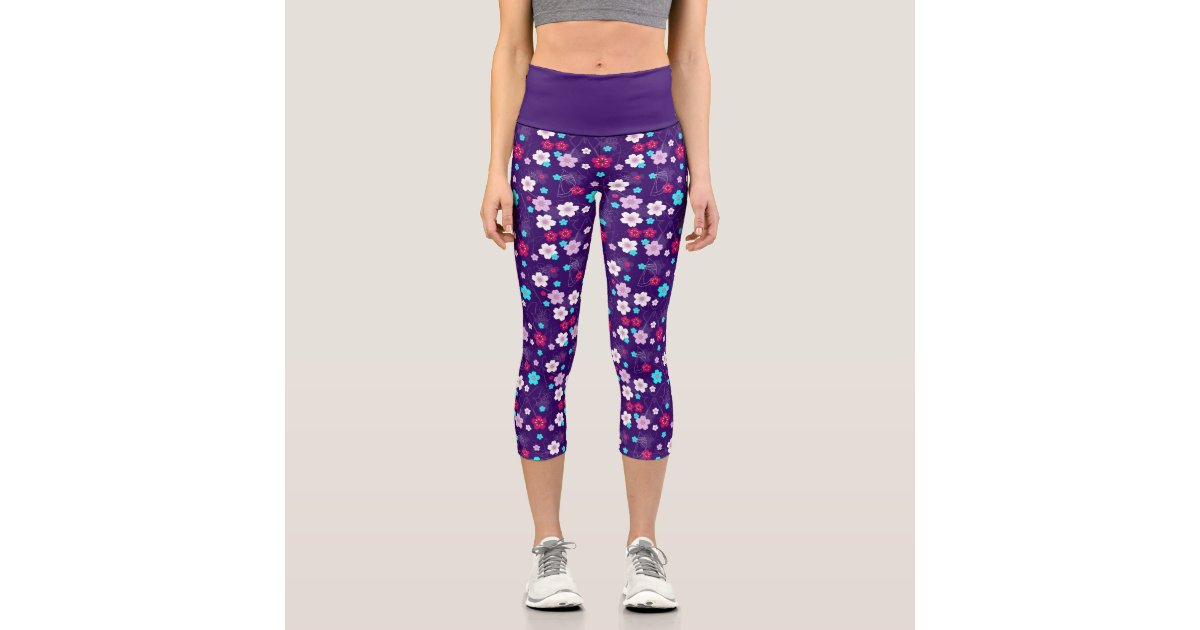 Floral Capri Leggings | Zazzle