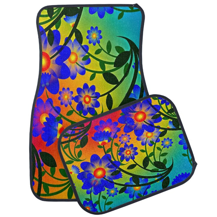 Floral Car Floor Mats Zazzle