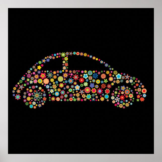 Floral Car Flower Power Vehicle Poster (Front)