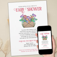 Floral Card Shower by Mail Birthday Invitation