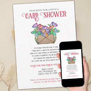 Floral Card Shower by Mail Birthday Invitation