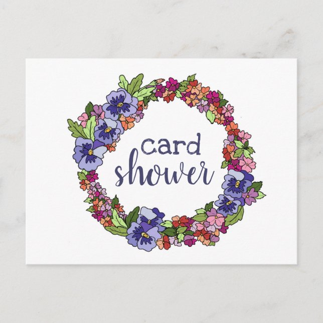 Floral Card Shower Request Postcard (Front)