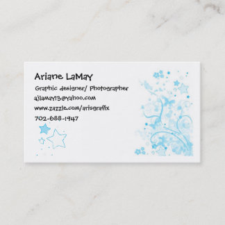 floral card, star & hearts, Ariane LaMay, Graph... Business Card