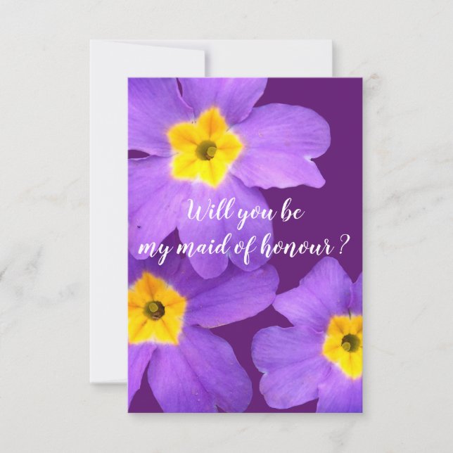 Floral Card ,  Will you be my maid of honour (Front)