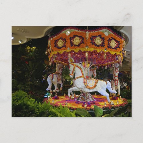 Floral Carousel Wynn Las Vegas Postcard