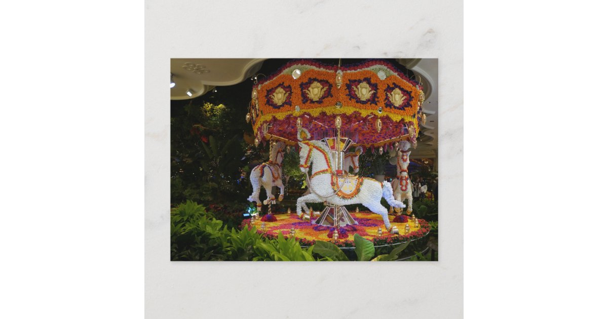 Floral Carousel Wynn Las Vegas Postcard | Zazzle