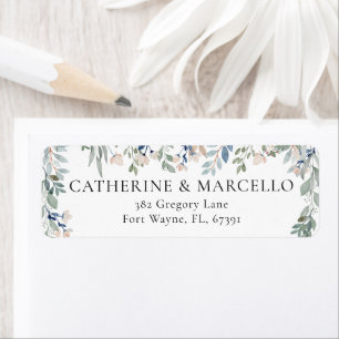 Floral Cascade Elegant Wedding Return Address Label