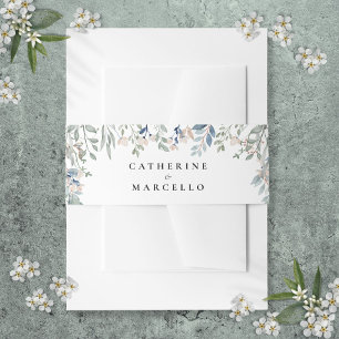 Floral Cascade Modern Elegant Wedding Invitation Belly Band