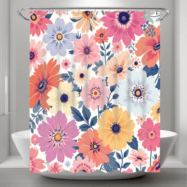 Floral Cascade Shower Curtain (Creator Uploaded)