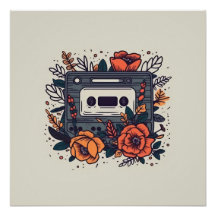 Floral Cassette Tape