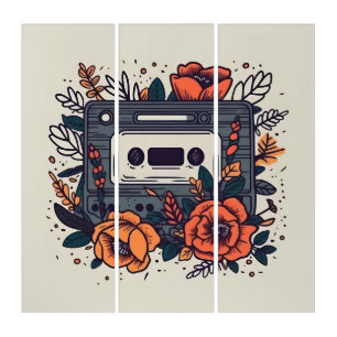 Floral Cassette Tape Triptych