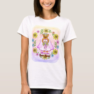 Floral Cat Bride  custom wedding  T-Shirt