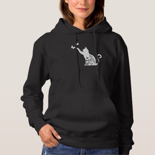 Floral Cat Cat With Flower Wildflower Cat Hoodie