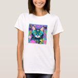 Floral Cat Design Cat Digital Art T-shirt Design