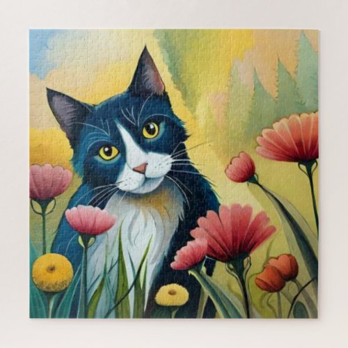 FLoral cat  Jigsaw Puzzle