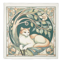 Floral Cat Monogram Design
