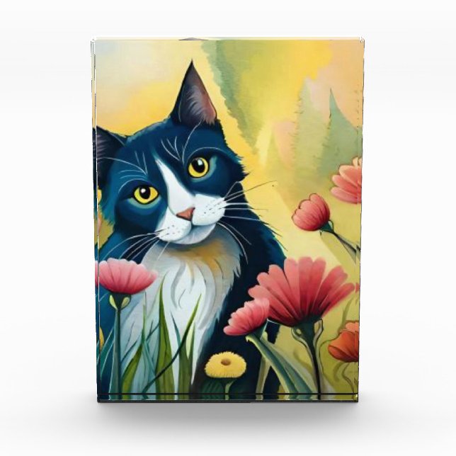 FLoral cat  Photo Block (Front)