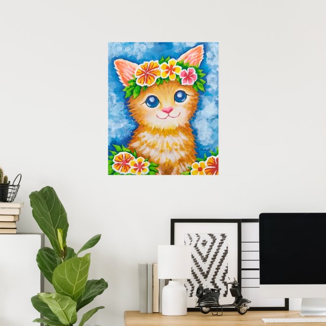 Floral Cat★ Poster (Home Office)