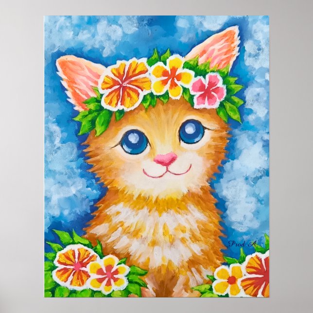 Floral Cat★ Poster (Front)