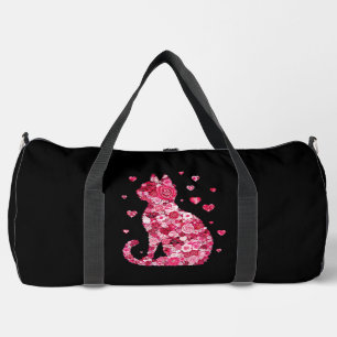 Floral Cat Print Cut Sew Bag
