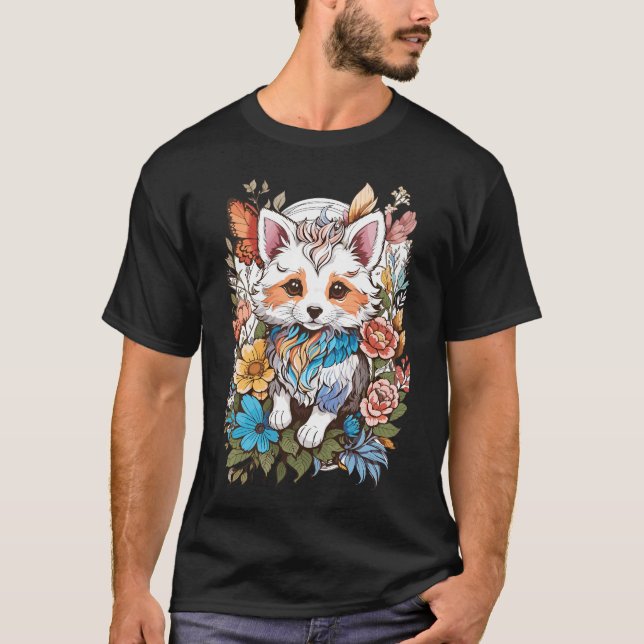 Floral Cat T-Shirt (Front)