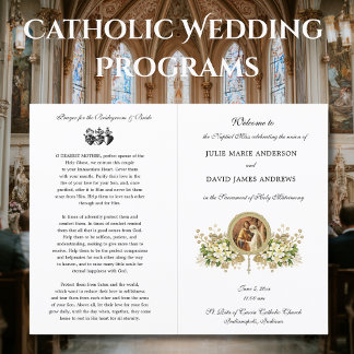 Floral Catholic Wedding Program