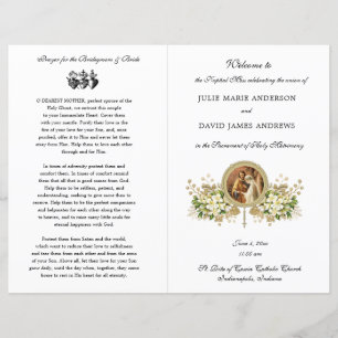 Floral Catholic Wedding Program