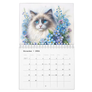 Floral Cats - Watercolor Portraits Calendar