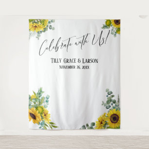 Floral Celebrate with Us! Photo Backdrop