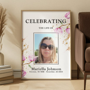 Floral Celebrating the life Funeral Poster