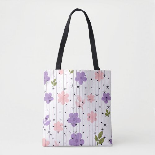 Floral Celestial Stars Tote Bag