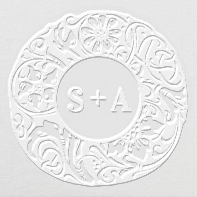 Floral Celtic Knot Monogram Wedding Embosser (Design)