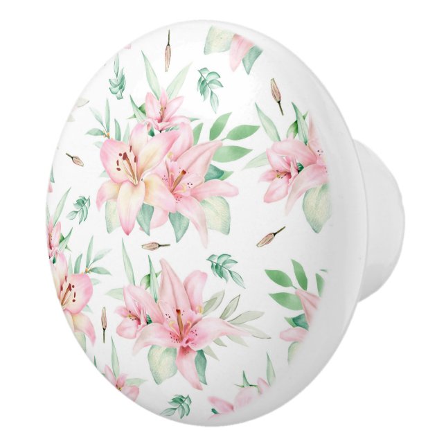 Floral Ceramic Knob (Right)