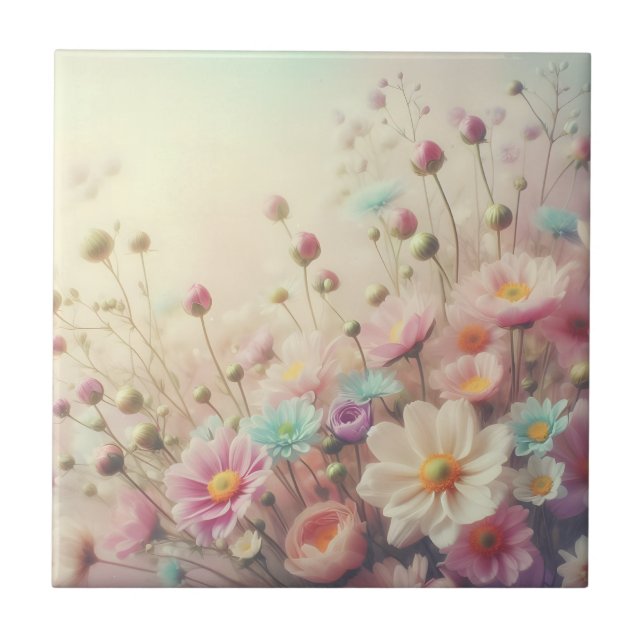 Floral  ceramic tile (Front)