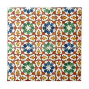 Floral Ceramic Tile, Small (4.25" x 4.25") Tile